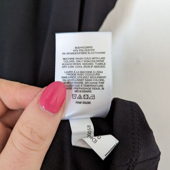 NWT Express black knot tie shoulder asymmetrical drape sleeveless top blouse - Picture 3 of 4